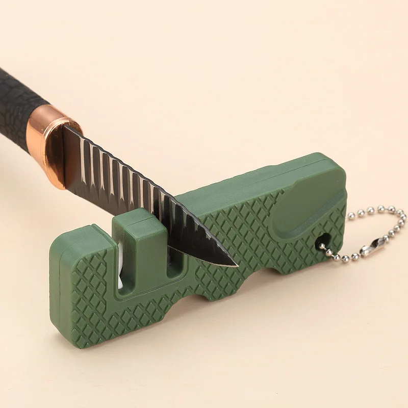 Mini Portable Outdoors Knife Sharpener Scissor Sharpen Gears Fish Hook Carbide Knife  Camping Tools Kitchen Accessories