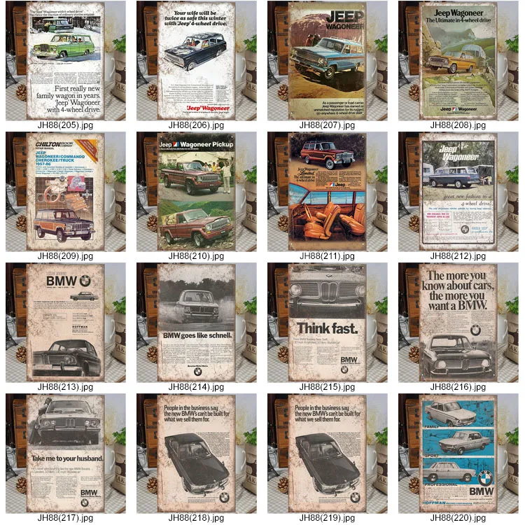 School bus classis vintage metal sign Car Retro Poster Wall Decor for Man Cave Bar Pub Club automotive Tin Sign Wholesale