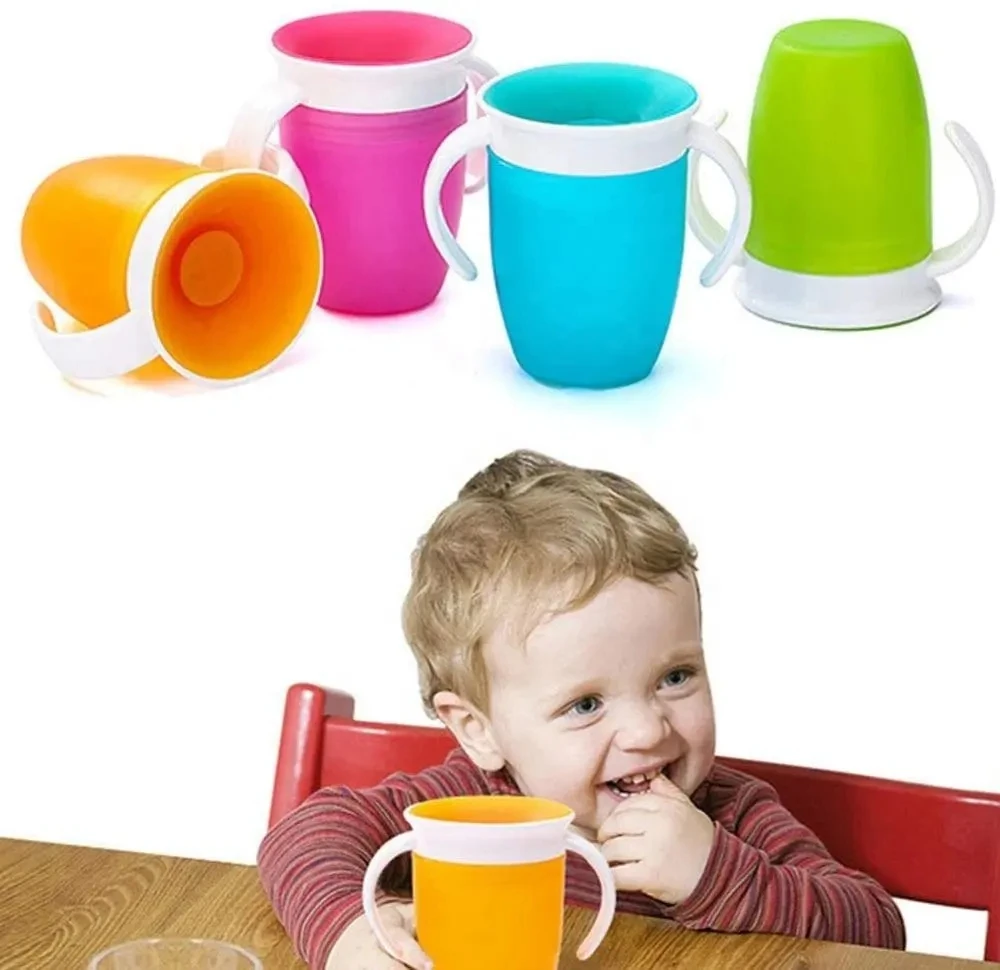Portable Kids Toddler Duckbill Sippy Water Cup Baby Drinking Cup With Handle 360 Degrees Leak-proof Infants Training Cup