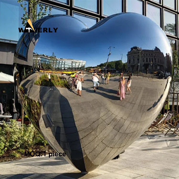 Waverly Statue Customized Modern Outdoor Large  Love Statue Stainless Steel Heart Statue Sculpture For Sale