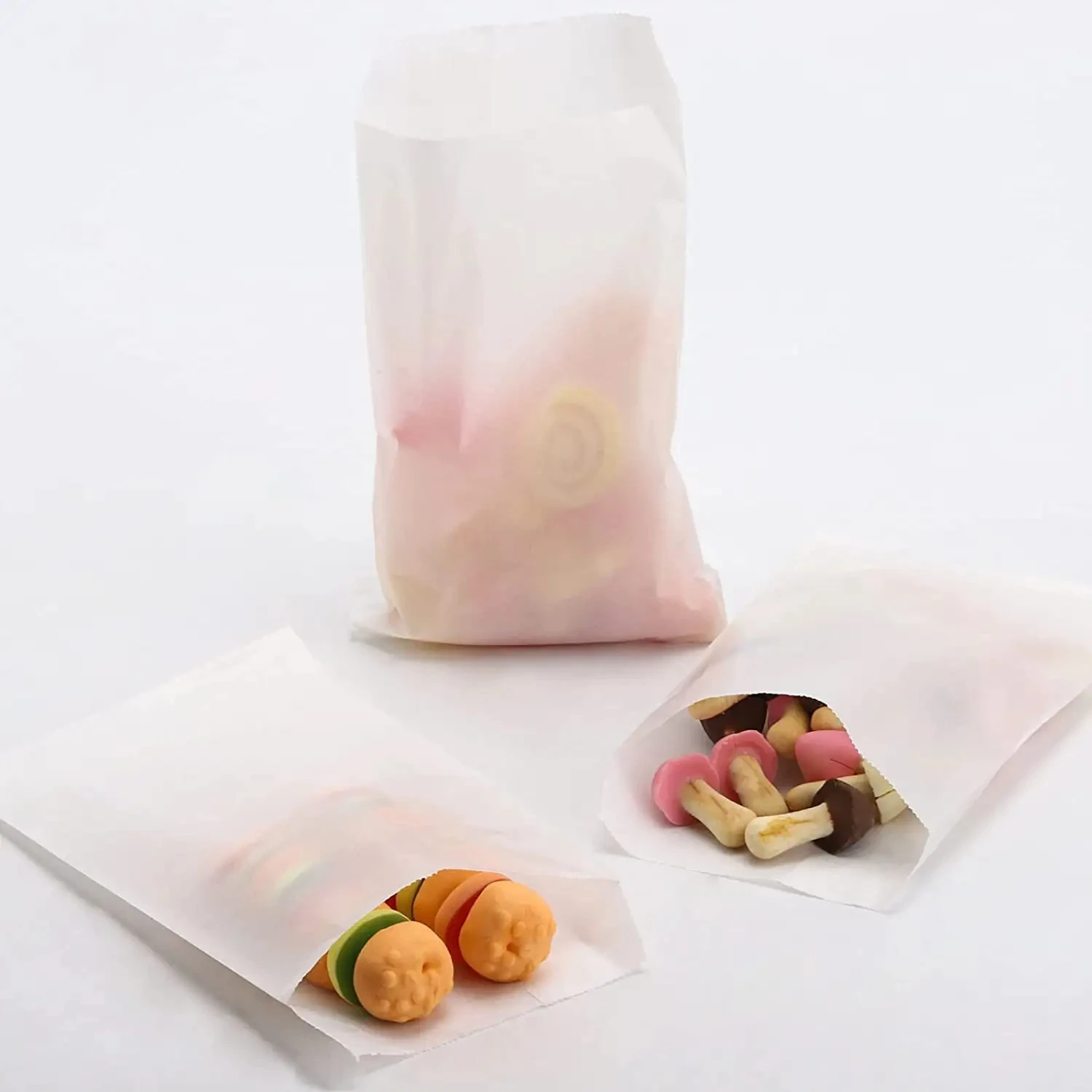Glassine Translucent Paper Custom Design Cookie Sandwich Fast Food Paper Bag Packaging Glassine Paper Bag