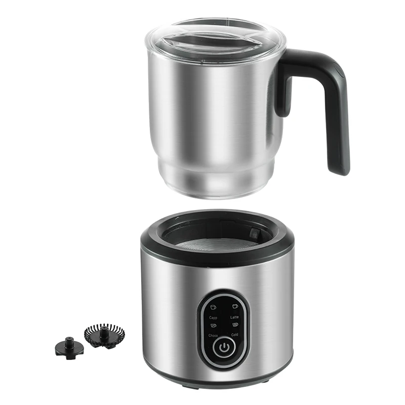 Household Electric Milk Frother for Coffee Cold and Warm Milk Foam Makers with Removable 700ml Stainless Steel Jug