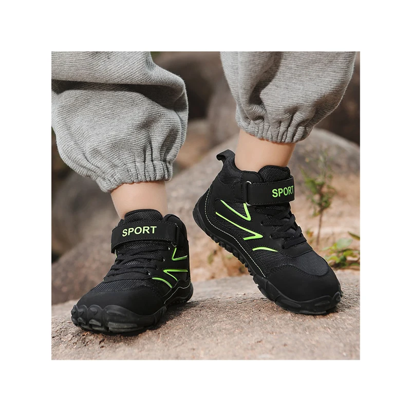 New fashion trend velcro ergonomic children shoes toddler leisure sports barefoot shoes non-slip soft sole spring autumn shoes
