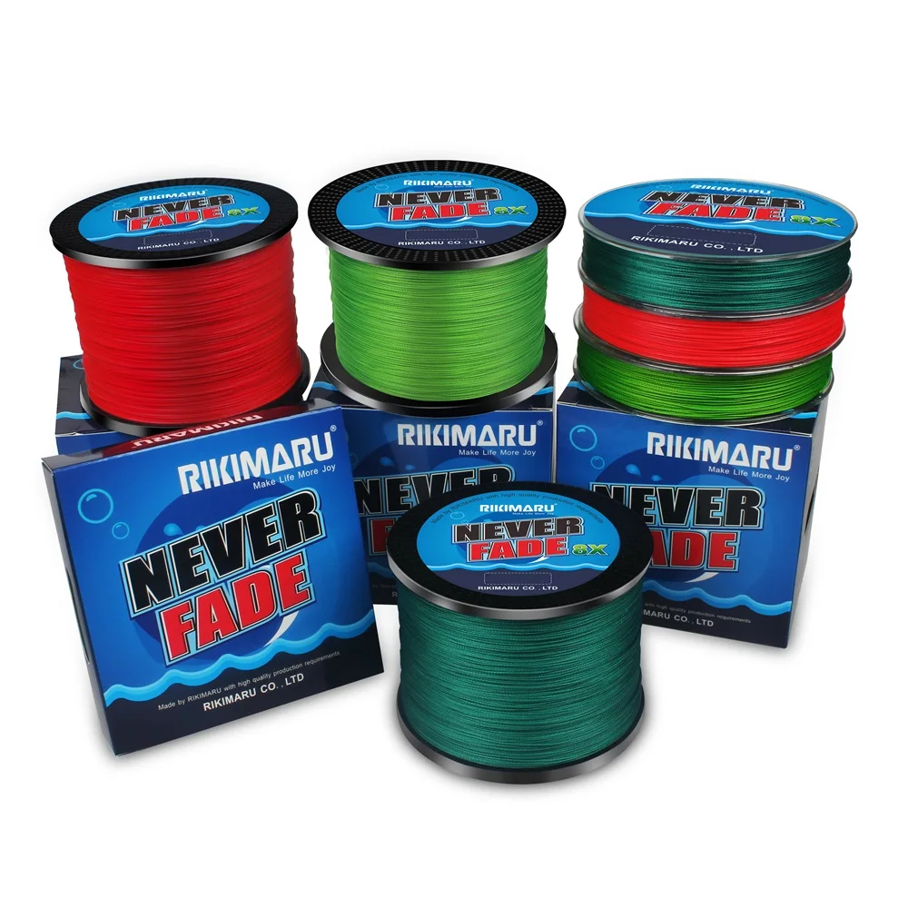 Rikimaru никогда не выцветает Премиум рыболовная леска 8 нитей чистая цветная ПЭ плетеная рыболовная леска 150/300yds 500 м соленая вода