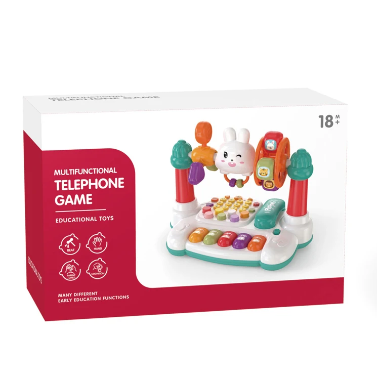 BGL kid early educational multifunctional story machine baby telephone piano phone musical toy with lights