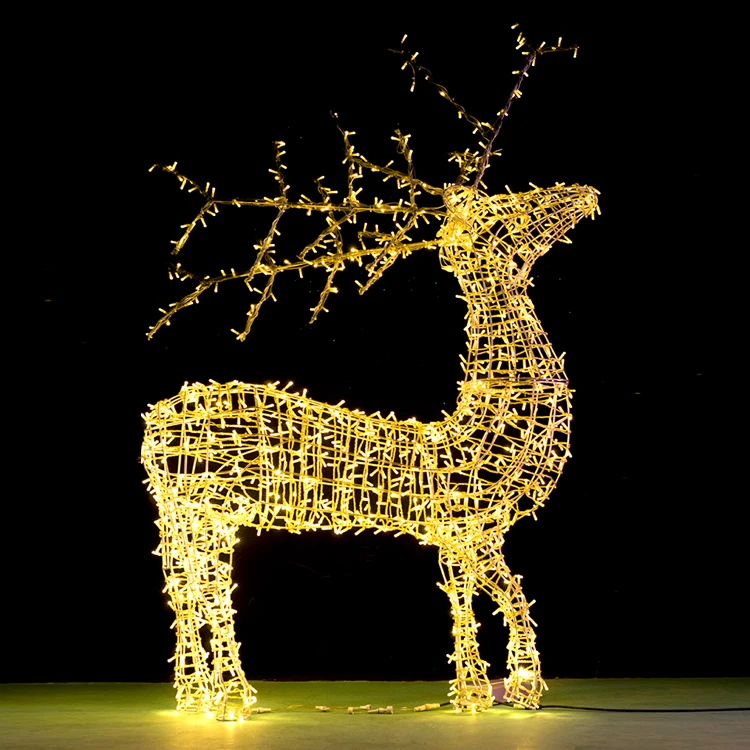 Высокое качество Рождественское украшение животное олень 3d Led уличная Гирлянда мотив