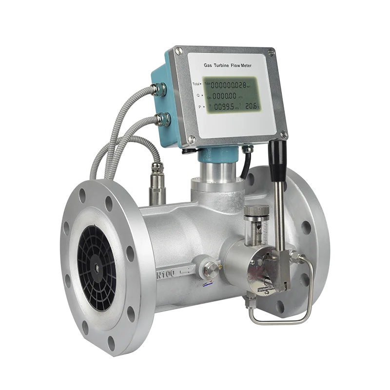 DN25 small size battery power 24VDC natural gas turbine flow meter factory for gas trading