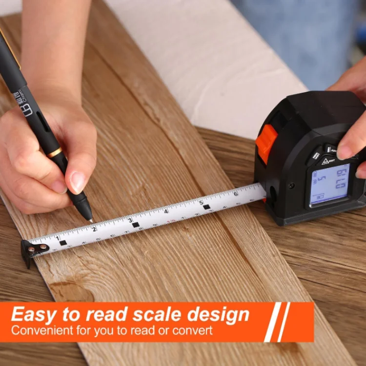 50m+5m Laser Tape Measure 2-in-1 Laser ranging tools Smart digital tape measure