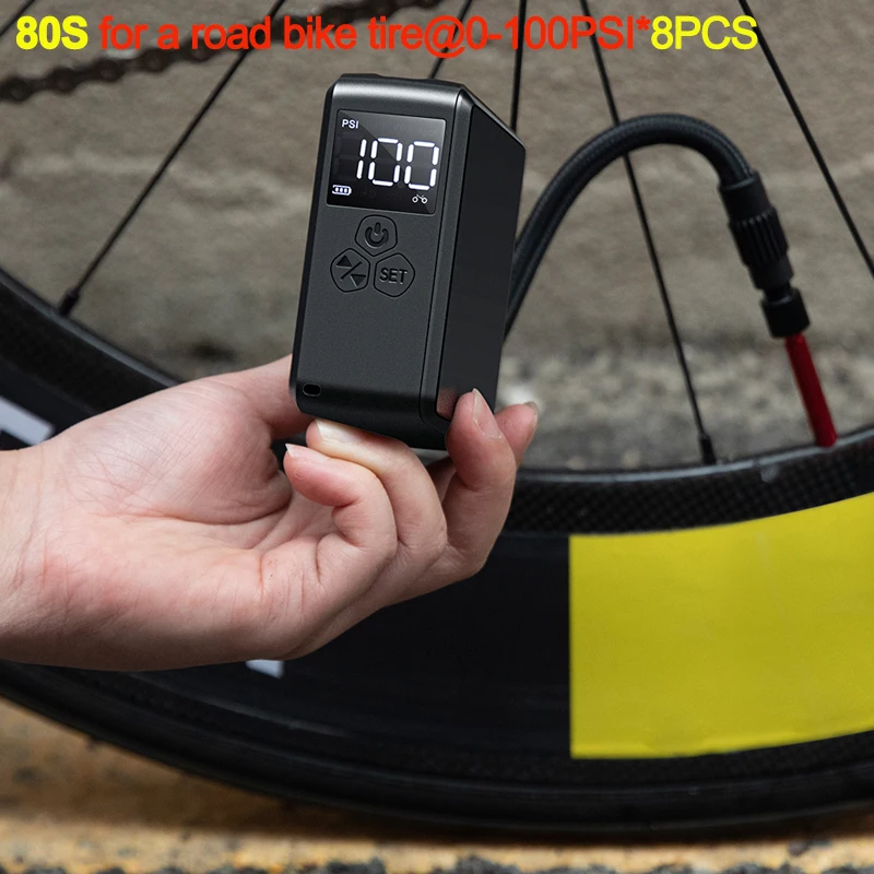 Logo customized 150psi ultra small rechargeable smart bike car pump wireless electric mini bicycle pump