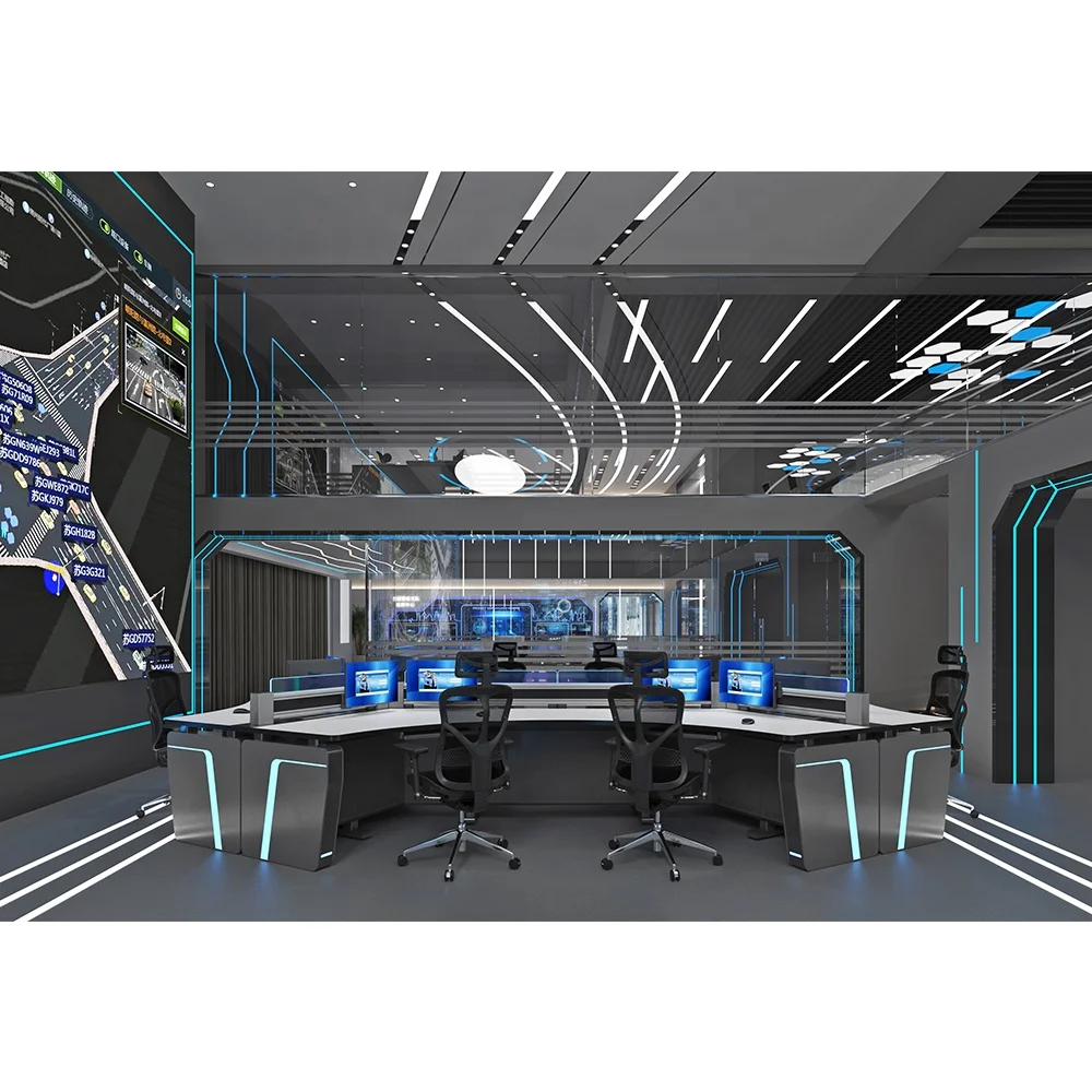 2 4 6 Person Customized LED Light Operation Console Emergency Command Center Control Consoles