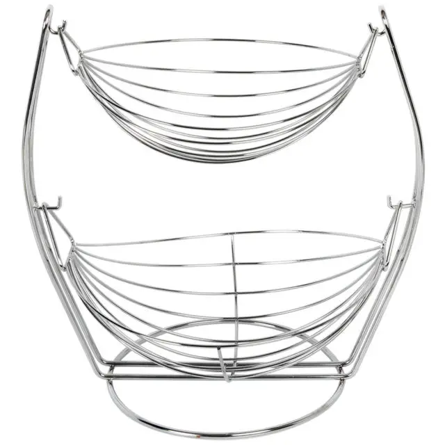Fruit Basket 3 Tier Metal Foldable Storage Baskets Green Foldable Wire Net Hanging Basket Each Pc in a Gift Box,then 10pcs /ctn