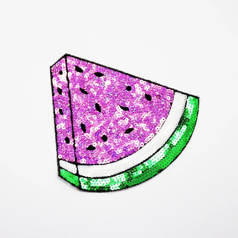 Factory Custom Chenille Patches Custom Ironing Embroidery Chenille Watermelon Sequins Ironing Patches
