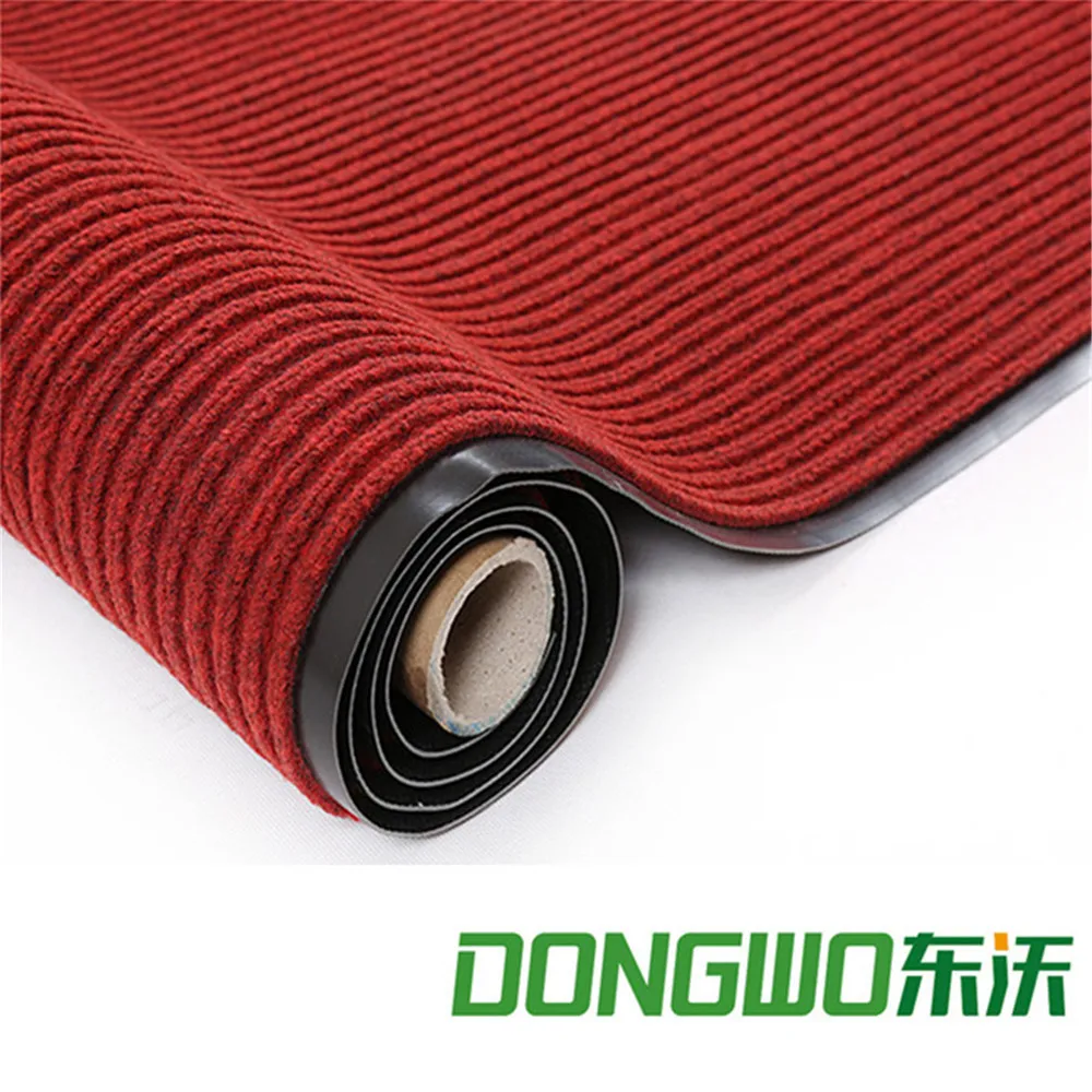 Vinyl backing double ribbed entrance door mat for door use