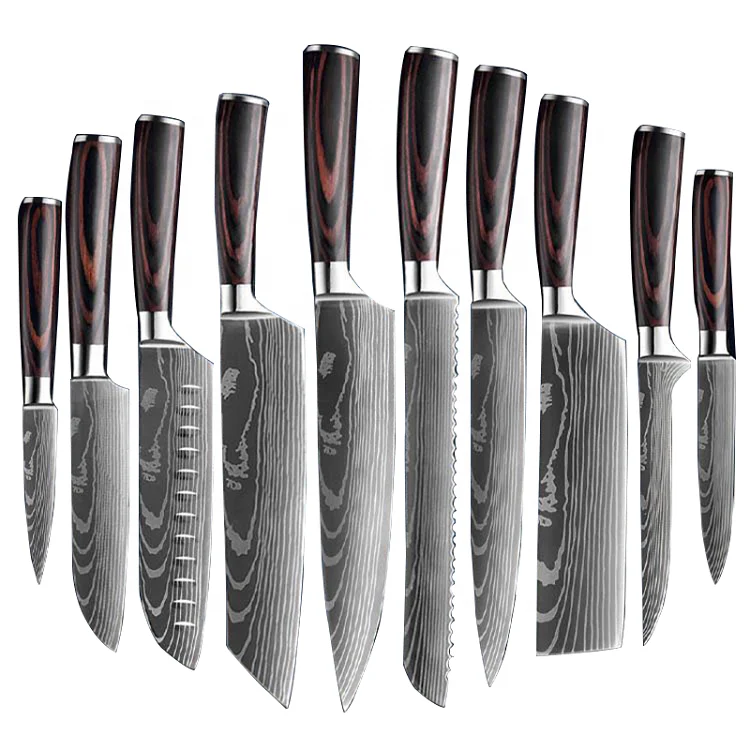 Hot selling Japanese kitchen chef knife set stainless steel professional resin handle vg10 damascus kitchen knives set gift