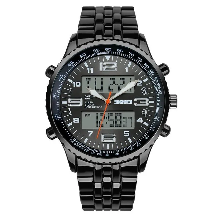 Custom SKMEI 1032 zinc alloy sport watch luxury stainless steel band Japan movement  luxury wrist watch
