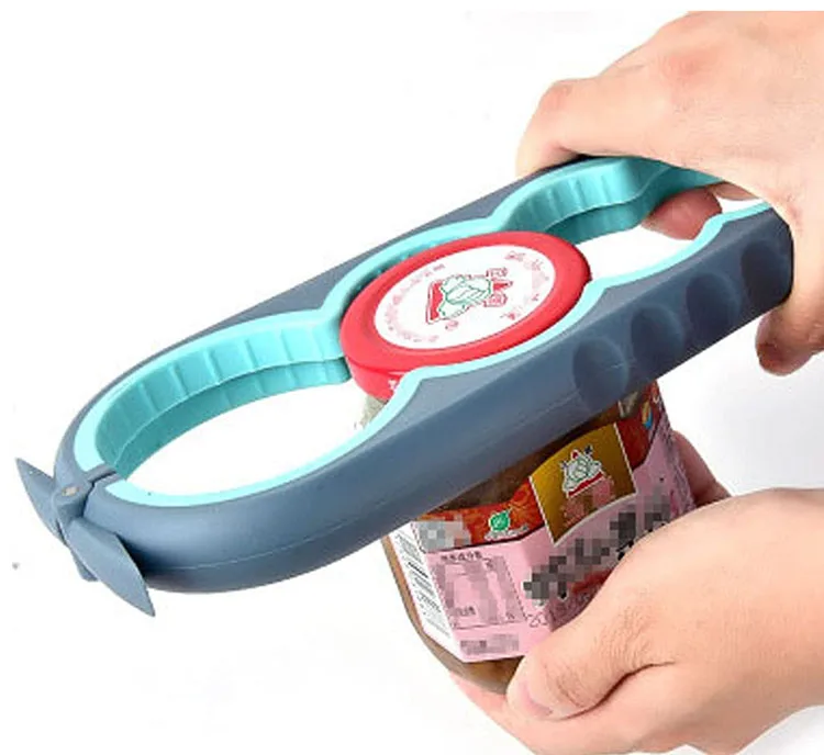 YM Jar Opener 5 in 1 Multi Function Can Opener Bottle Opener Kit with Silicone Handle Easy to Use for Children Elderly