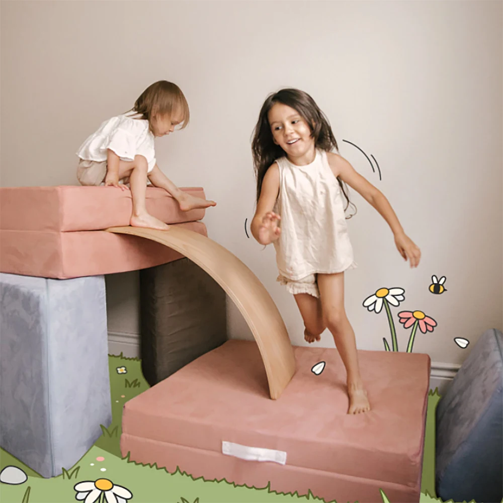 2022 New Sofa Accessories Kids Balance Board for Kids Playing Seesaw Reading Desk Sofa Building Bridge Wooden Balance Board