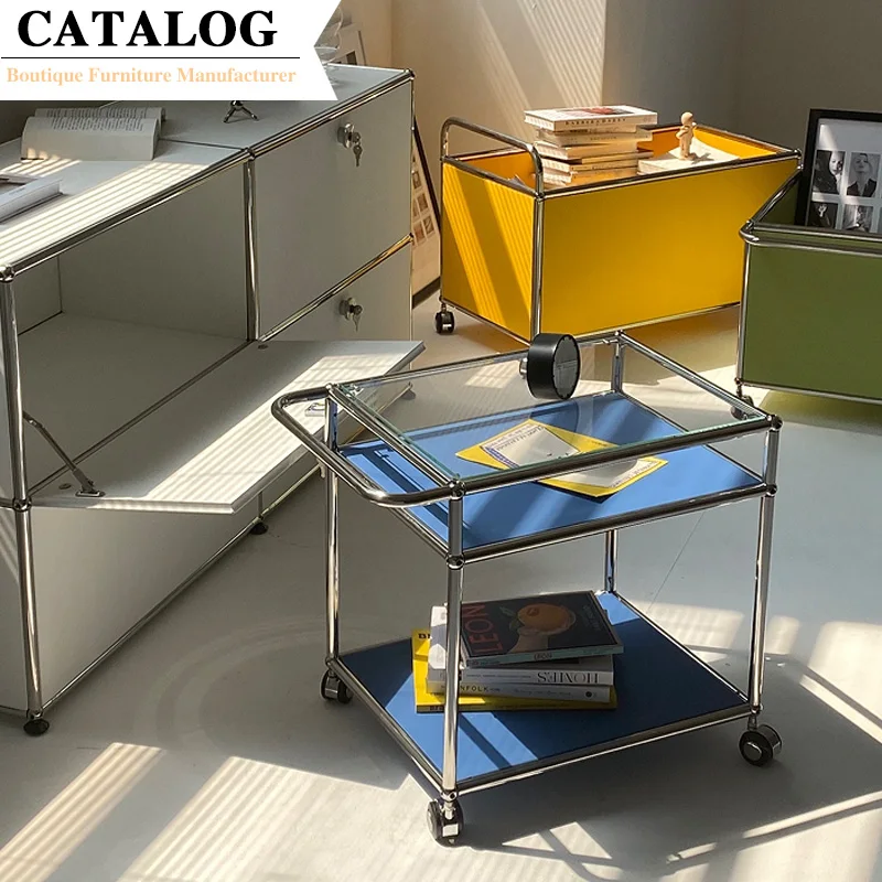 Modular CUSTOM Furniture Wheels Cart  Multipurpose 3 Layers File Storage Trolly Trolley Cart