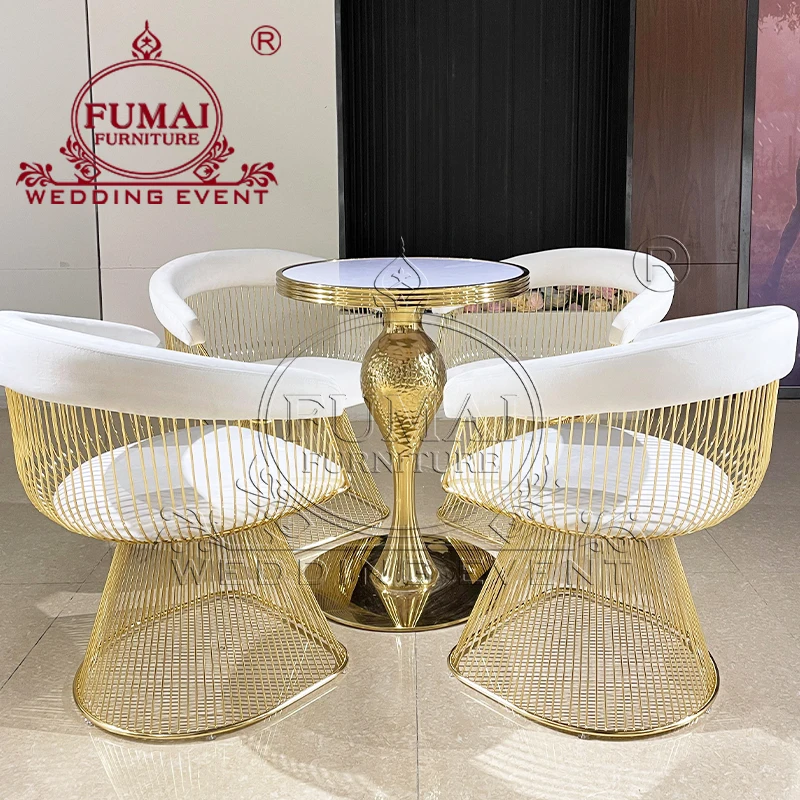 Modern Industrial Vintage Metal Color Wedding Decor Factory Metal Event Wedding Dining Chairs 6 Pieces In Turkey