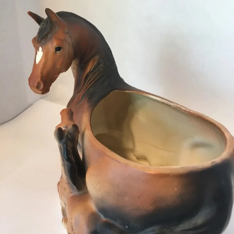 OEM hot selling Custom wholesale vintage small animal planter ceramic horse flower pot