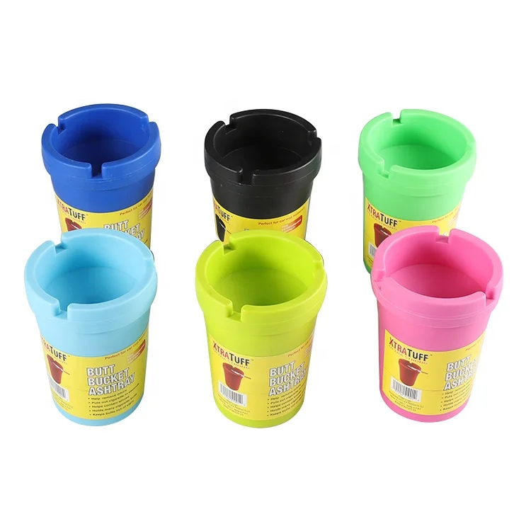 
Custom Printing Table Public Novelty Pocket Auto Mobiles Smoke Absorbing Ashtray Cup Hemp Plastic with Holes 