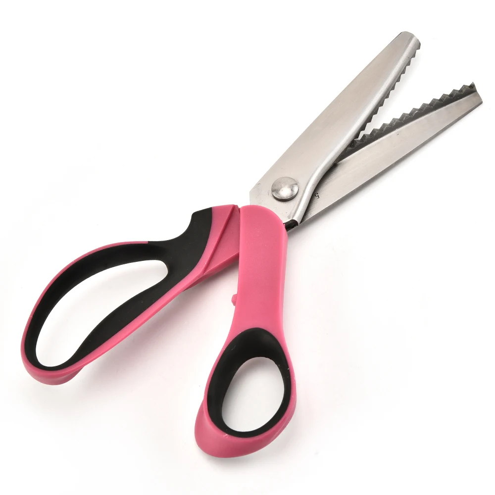 9Inch Fabric Dress Tailor Pinking Shears Professional Handheld Dressmaking Zig Zag Sewing Scissors