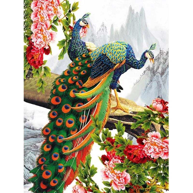 Big Size Peacock DIY full diamond diamond painting set Personalize Pet Flower Animals Large Size Diamond Painting