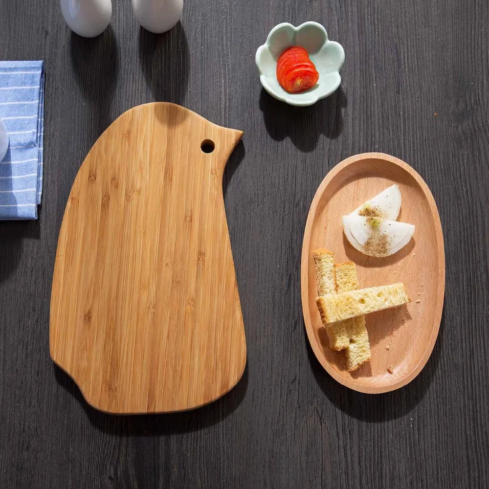 Кухонная креативная деревянная разделочная доска, плотная разделочная доска, коврик для резки блоков, поднос для пиццы, суши, хлеба, кухонные инструменты