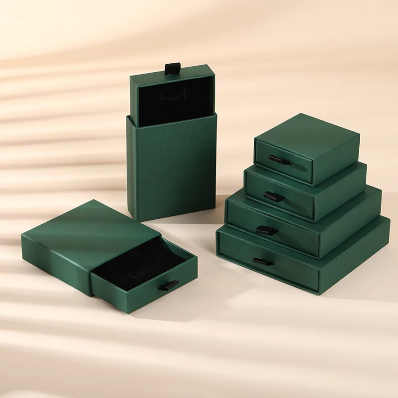 Custom Jewelry Drawer Paper Boxes Personalized Logo Jewellery Gift Packaging Box For Necklace Earrings Ring