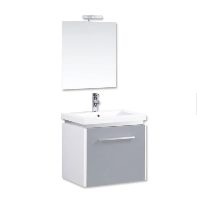 Hot sale germany style mdf bathroom furniture bathroom cabinet luxury PVC bathroom cabinet with sink and mirror