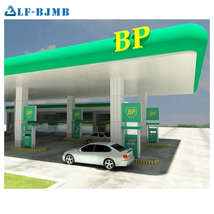 Prefab Steel Structure Design gas station canopy