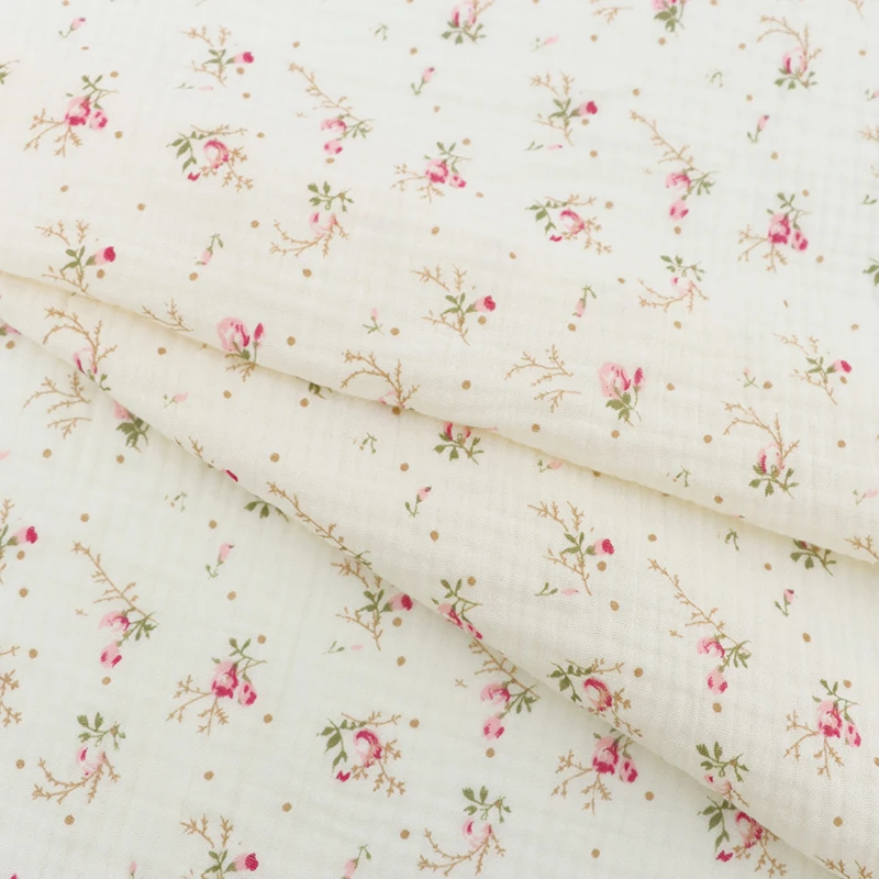 sunflower  print   100% Cotton  muslin gauze  crepe fabric for swaddle