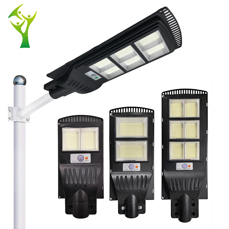 SHENHONG New Lampadaires All In One Black Waterproof Outdoor Road 100 200 300 W LED Solar Streetlight