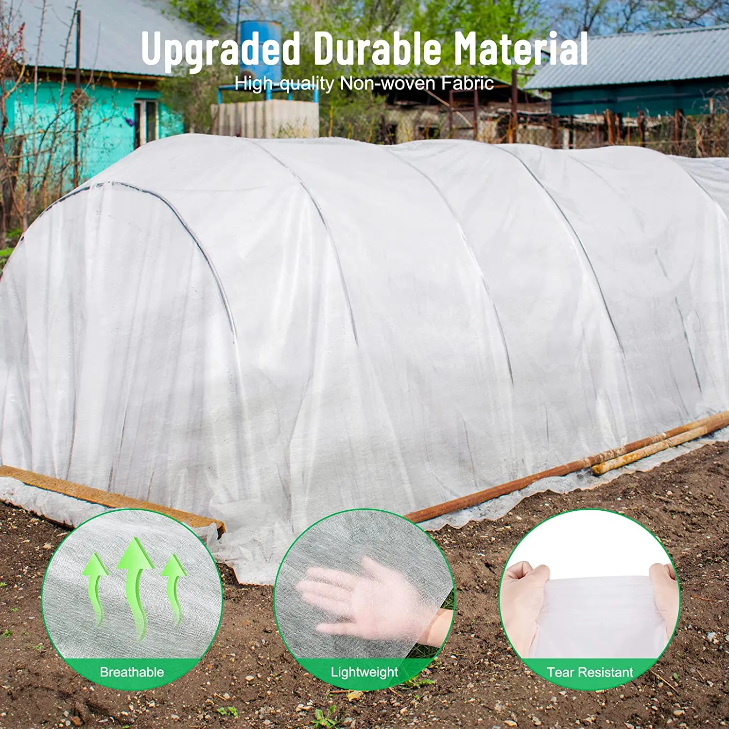 Garden Plant Cover Freeze Protection Winterize Cover Winter Frost Floating Row Cover for Cold Weather & Plant Growth