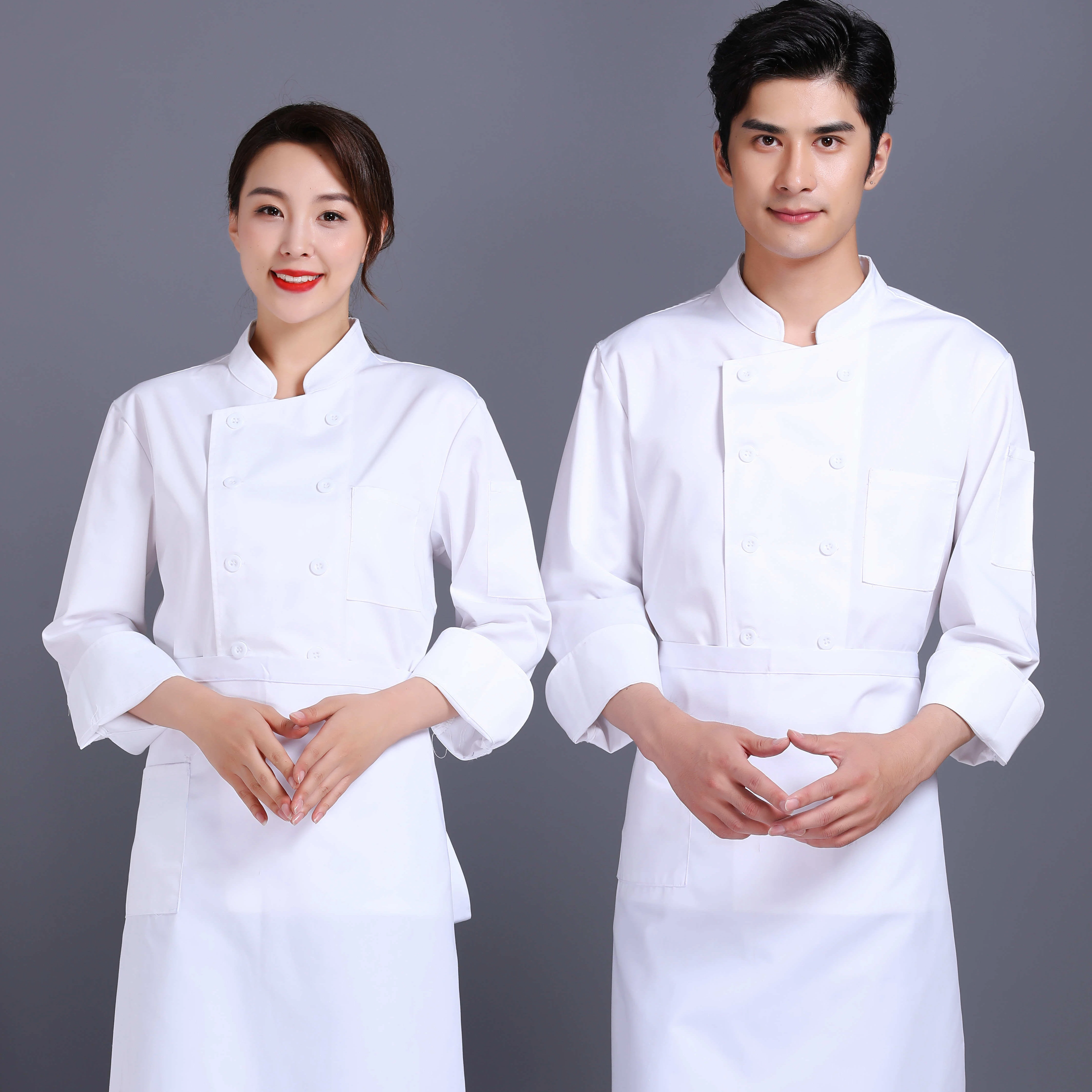High Quality Custom Made Work wear Clothes Black White Chef Shirt For Man