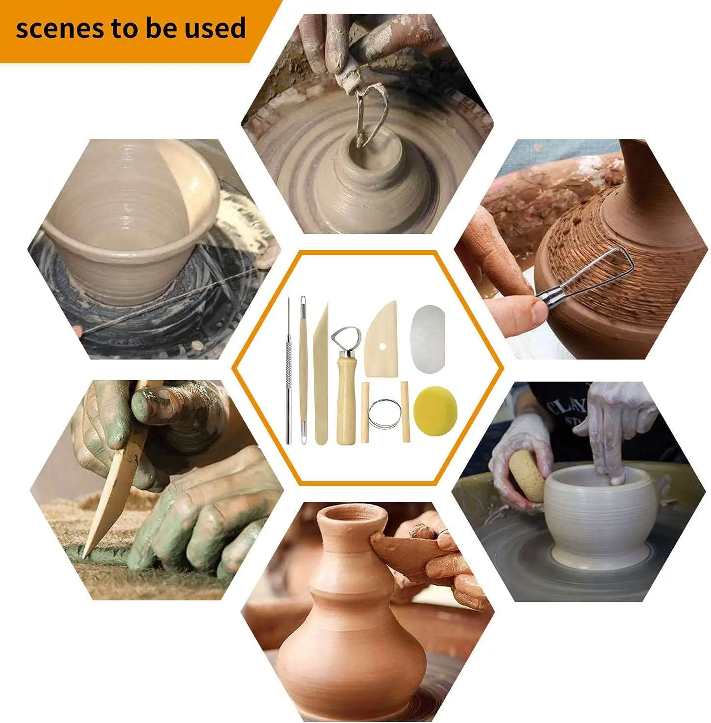 Pottery Sculpting Tools 32PCS Ceramic Clay Carving Tools Set for Beginners Children Students