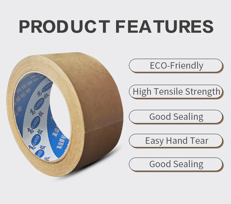 water activated kraft paper tape for carton box packing custom logo reinforced self adhesive