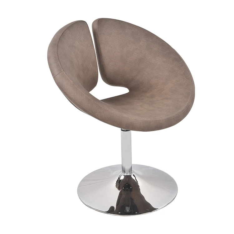 Cheap Brown Leather Modern Industrial Lounge Dining Chairs Adjustable Bar Stools Round Seat With Metal Base For Dining