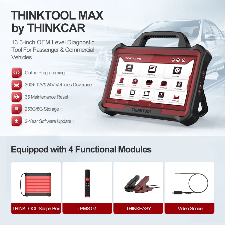 THINKCAR THINKTOOL Max THINKLINK Smartlink C VCI vehicle scanning tool 13.3-inch 256G rom with scope box G1 printer for free