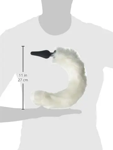 YPM White Cat Ears Set Fox Tail Anal Plug Silicone Cat Tail Anal Plug