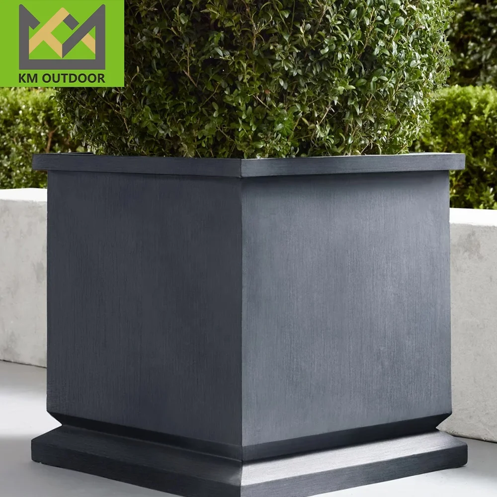 Kingmake Factory Direct Sales Garden Planter Clay Cement Large Concrete Pots Balcony Courtyard Large Floor Flower Pots&Planters