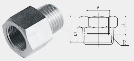 Metal Transition Fittings BSPP BSPT NPT Nut Brass Pneumatic Connection Hexagon Bushing