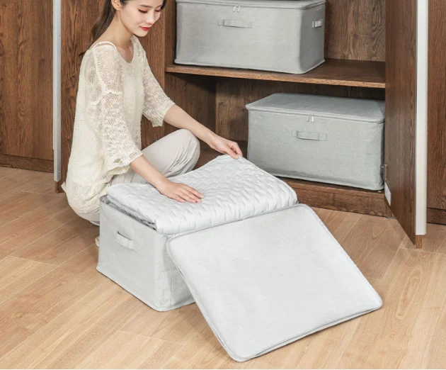 Extra Large Clothes Storage Bag Waterproof Clothes Organizer with Double Zipper for Storing Quilt Blanket Pillow Bed Sheet