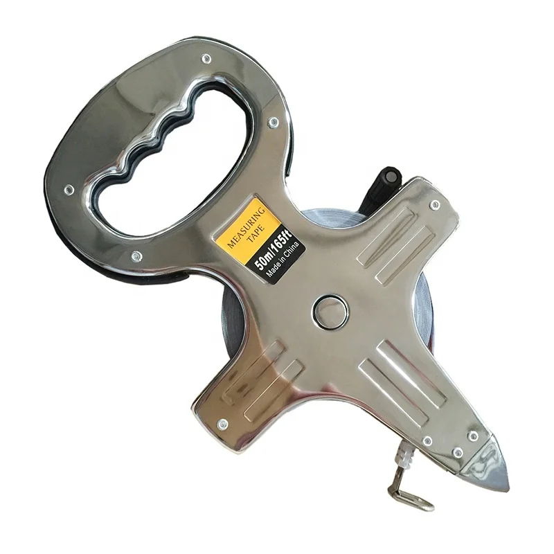 50m/160ft Long Measuring Tape Fiberglass carbon steel Orange Rubber  Magnet Single Color Box 32MM