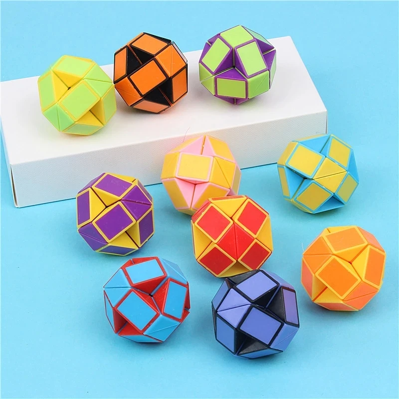 Folding Magic Snake Ruler Puzzle Antistress Cube Educational Toy for Kids Birthday Party Favors Goodie Bags School Reward#MR-03