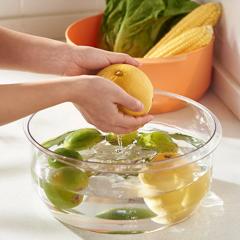 Vegetable drain basket water saving balanced strainer colander kitchen