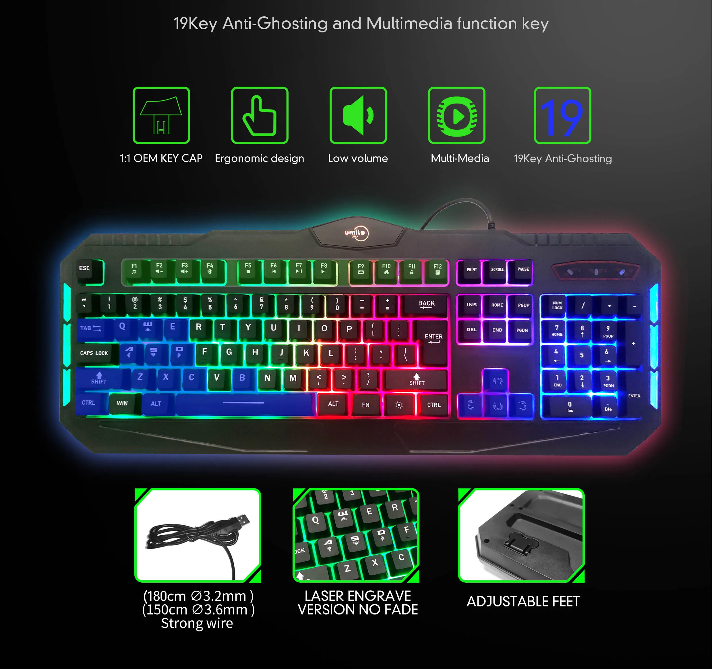 Best Selling104 клавишная ПК светодиодная подсветка RGB Led Rainbow Gamer 1 комплект наушников гарнитура комбо Проводная игровая мышь и