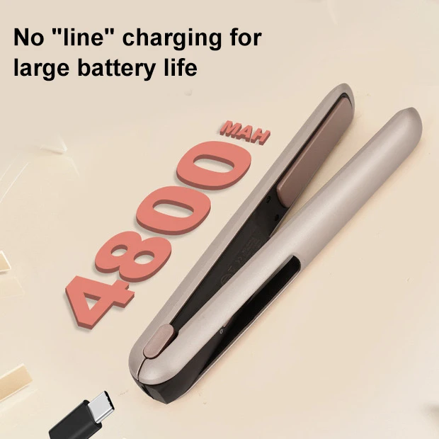 2 In 1 Private Label Portable Ceramic Flat Iron Cordless Hair Straightener Clips Mini Curly