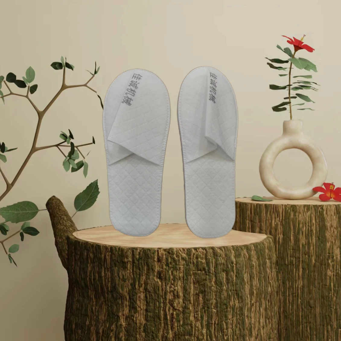 wholesale price hotel slippers soft comfortable needle punched non-woven fabric slippers