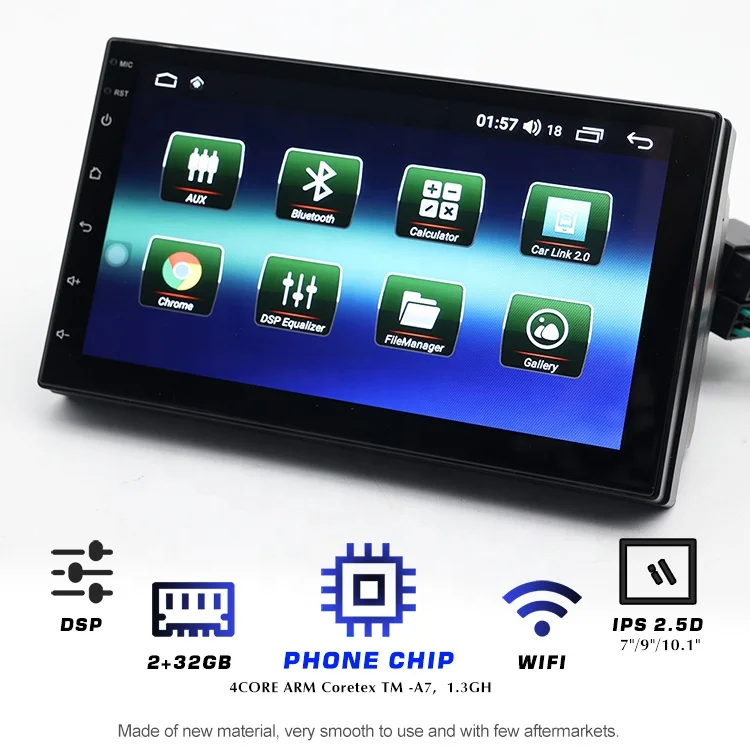 Hisound Touch screen 2 Din dsp carplay android auto car dvd player 7 inch 2+32gb car audio